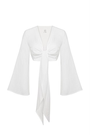 Ekru Sırt Detaylı Top