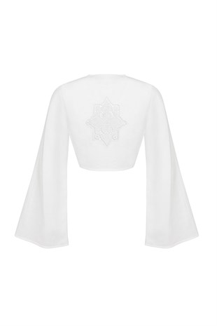 Ekru Sırt Detaylı Top