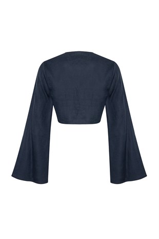 Lacivert Sırt Detaylı Top
