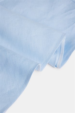 Mavi Keten Midi Elbise