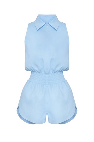 Mavi Organik Keten Tulum