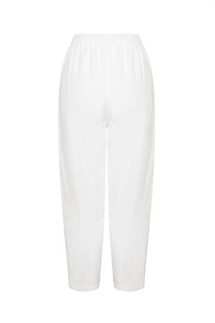 Organik Keten Ekru Pantolon