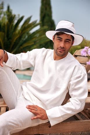 Organik Keten Ekru Gömlek