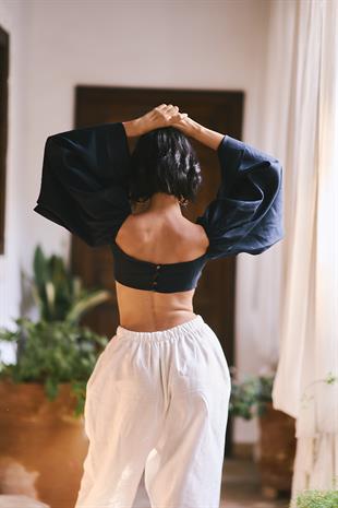 Organik Keten Ekru Pantolon