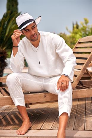 Organik Keten Ekru Gömlek