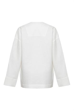 Organik Keten Ekru Gömlek