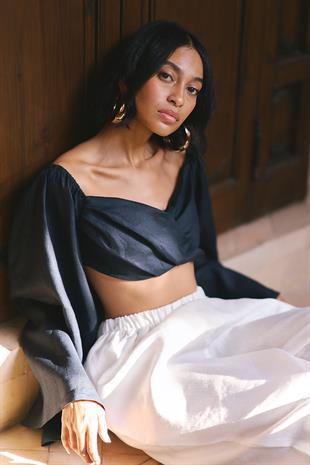 Organik Keten Ekru Pantolon