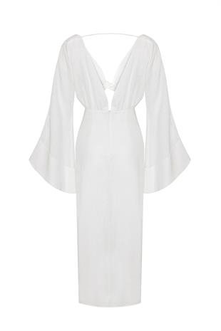 Organik Keten Ekru Elbise