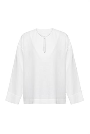 Organik Keten Ekru Gömlek