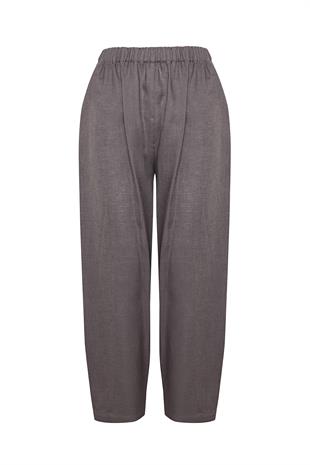 Organik Keten Koyu Gri Pantolon