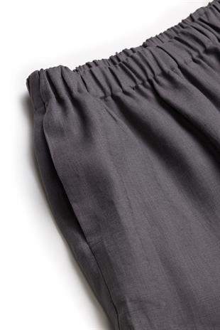 Organik Keten Koyu Gri Pantolon