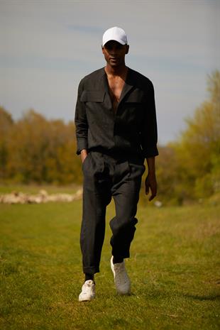 Organik Keten Siyah Pantolon