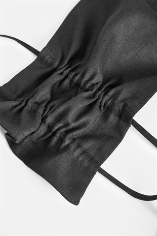 Siyah Organik Keten Top