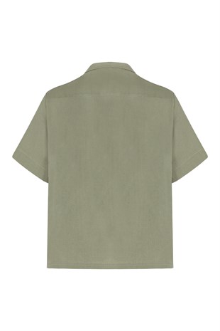 Yeşil Organik Keten Gömlek