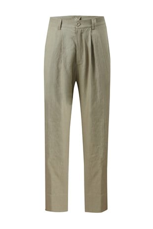 Yeşil  Organik Keten Pantolon