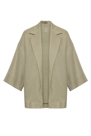 Yeşil Organik Keten Kimono