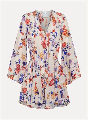 Floral Desen Mini Elbise