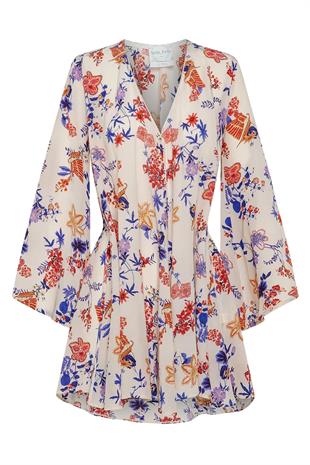 Floral Desen Mini Elbise