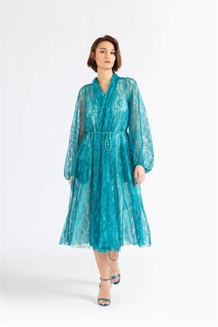 FORTE FORTE Halat Kemerli Astarlı Kaftan