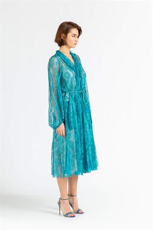 FORTE FORTE Halat Kemerli Astarlı Kaftan