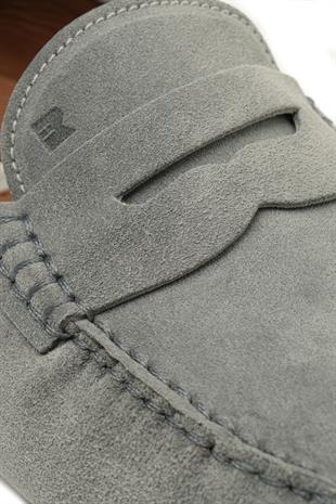 Gri Süet Erkek Loafer