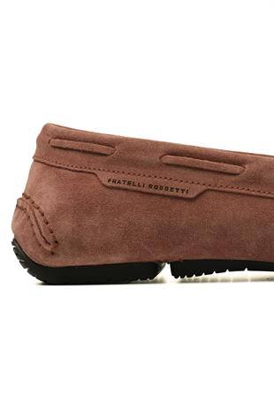 Kiremit Rengi Süet Bağcıklı Loafer