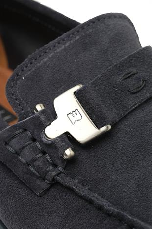 Lacivert Toka Detaylı Süet Loafer