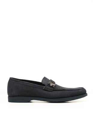 Lacivert Toka Detaylı Süet Loafer