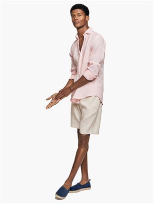 Antonio Pembe Keten Gömlek