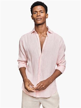 Antonio Pembe Keten Gömlek