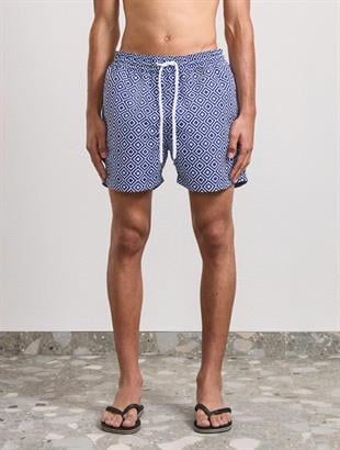 Desenli Lacivert Erkek Mayo