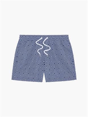 Desenli Lacivert Erkek Mayo