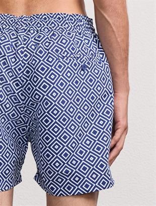 Desenli Lacivert Erkek Mayo