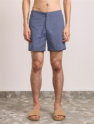 Erkek Desenli Mavi Mayo