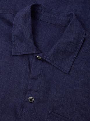 Erkek Lacivert Keten Gömlek
