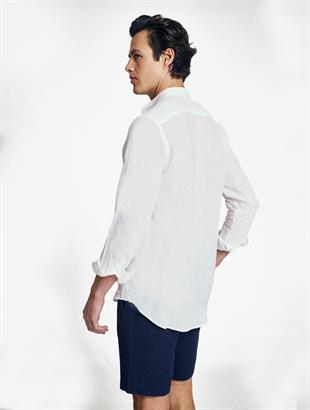 Jorge Beyaz Keten Gömlek