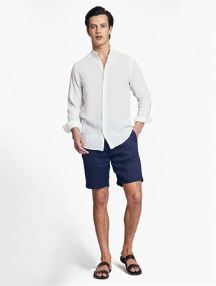 Jorge Beyaz Keten Gömlek