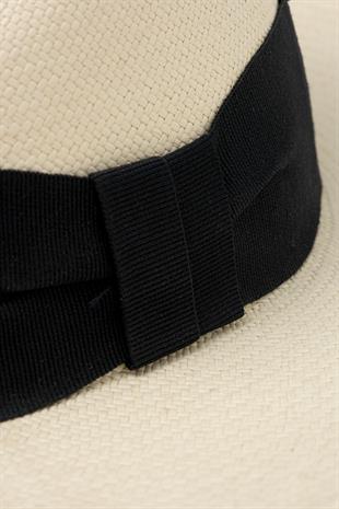 Lacivert Kemer Detaylı Hasır Erkek Şapka