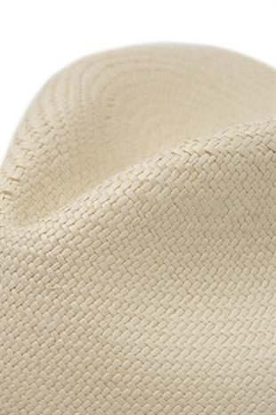 Lacivert Kemer Detaylı Hasır Erkek Şapka