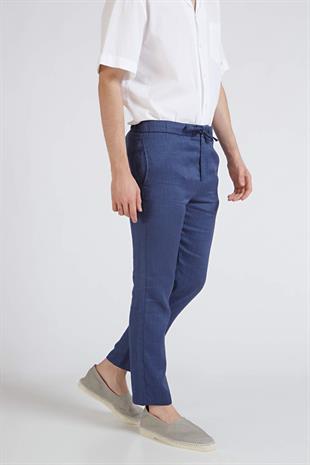 Lacivert Keten Pantolon