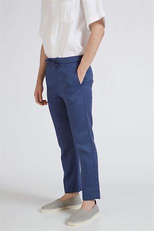 Lacivert Keten Pantolon