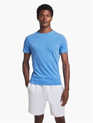 Lucio Bisiklet Yaka Mavi T-shirt