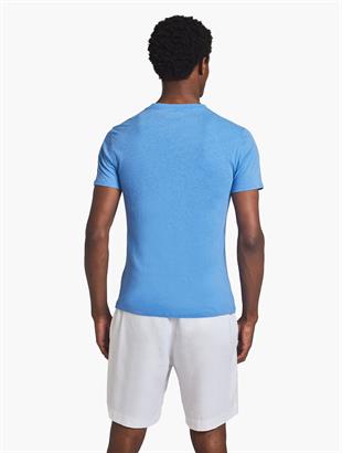 Lucio Bisiklet Yaka Mavi T-shirt