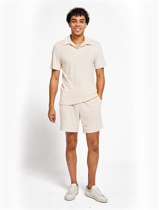 Somon Rengi Pamuk Polo Yaka T-shirt