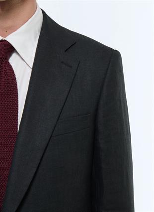 Dar Kesim Keten Ceket