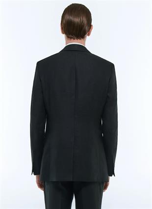 Dar Kesim Keten Ceket