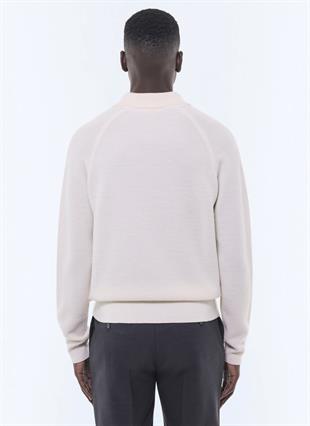 Ekru Polo Yaka Yün Triko