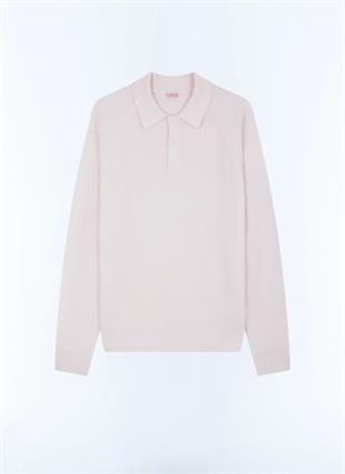 Ekru Polo Yaka Yün Triko