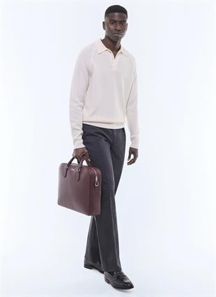 Ekru Polo Yaka Yün Triko