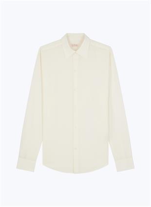 Ekru Viskon Gömlek